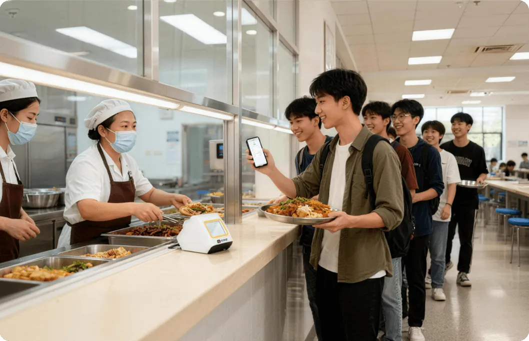 食堂窗口排队与结算场景参考